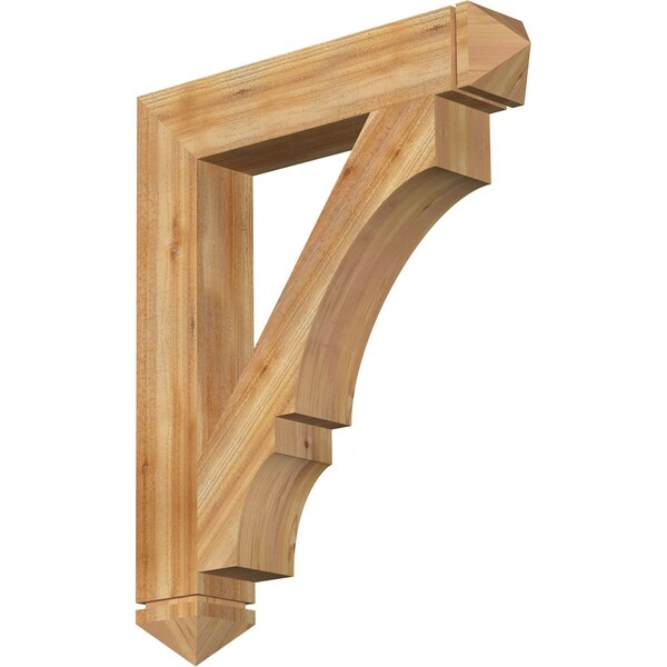 Ekena Millwork Balboa Arts & Crafts Rough Sawn Bracket, Western Red Cedar, 6"W x 34"D x 42"H BKT06X34X42BOA03RWR - main